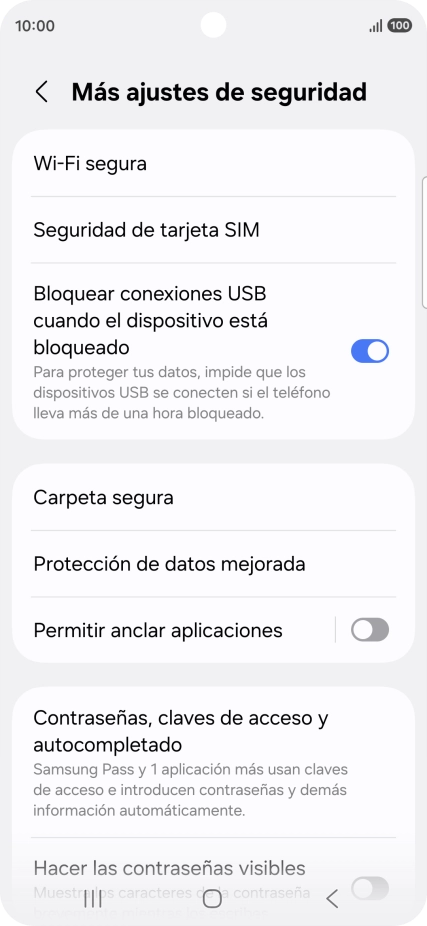 Pulsa Seguridad de tarjeta SIM.