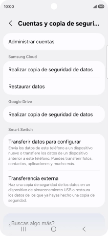 Pulsa Administrar cuentas.