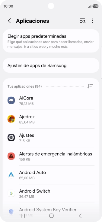 Pulsa la app deseada.