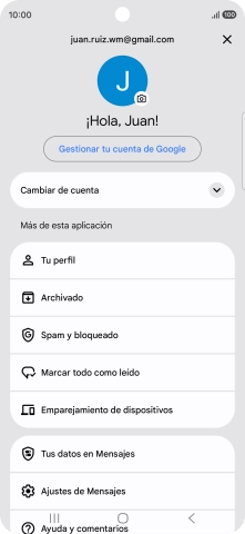 Pulsa Ajustes de Mensajes.