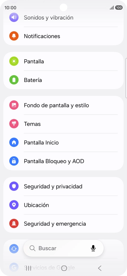 Pulsa Pantalla Bloqueo y AOD.