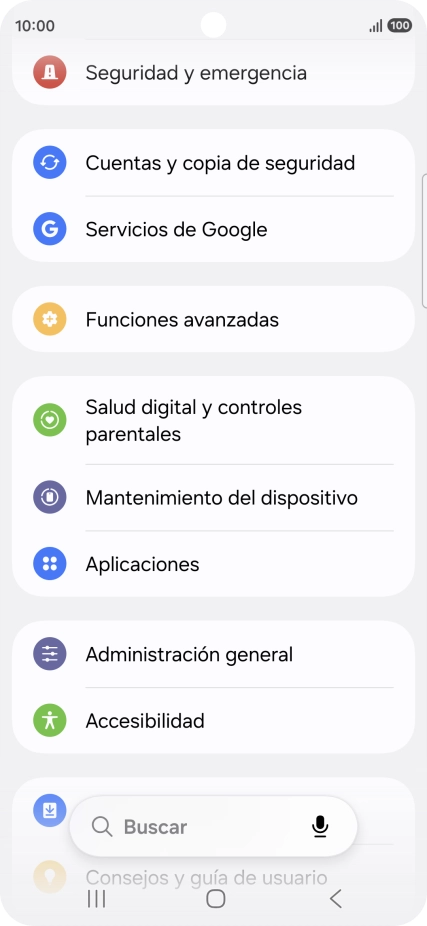 Pulsa Cuentas y copia de seguridad.