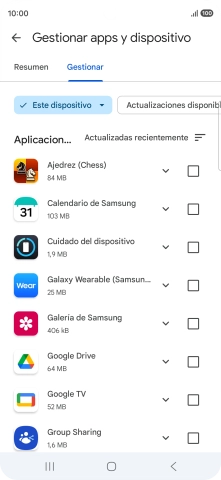 Pulsa la app deseada.
