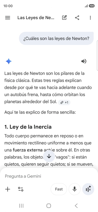 La transcripción de la conversación con Gemini Live aparece ahora en la pantalla.