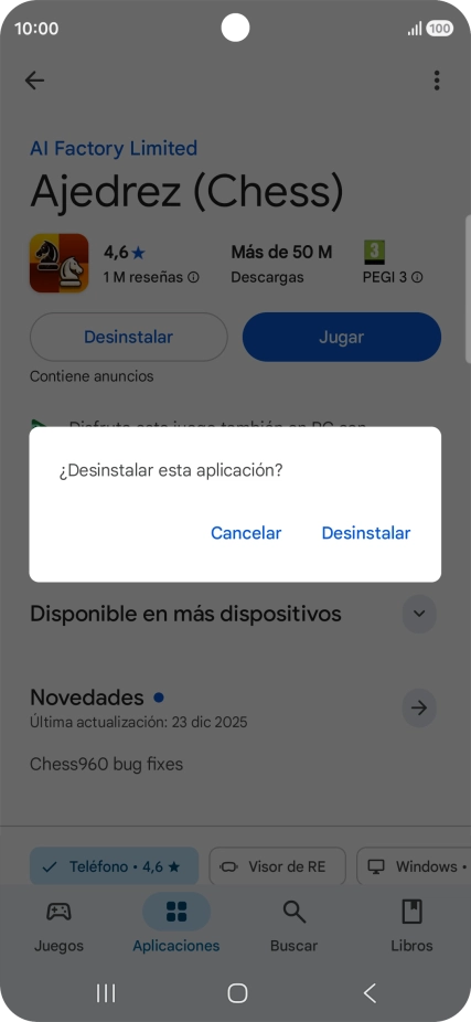Pulsa Desinstalar.