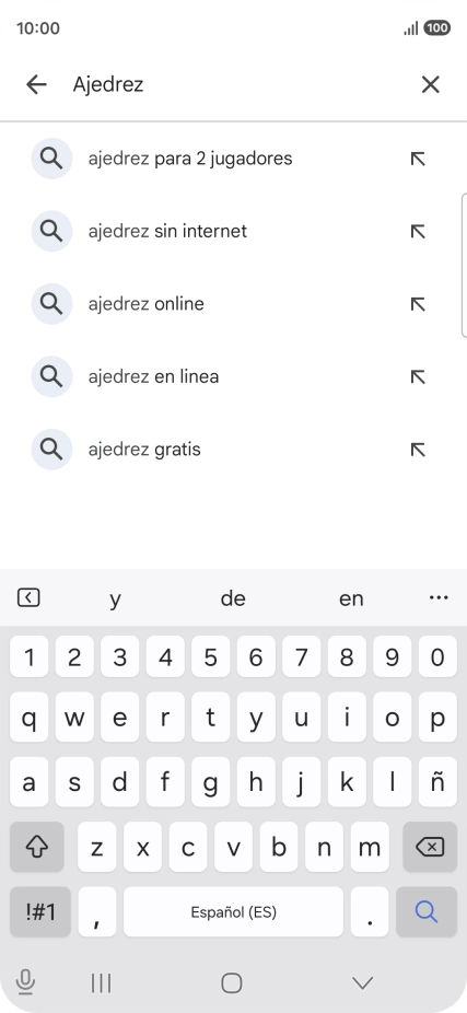 Introduce el nombre del tema o de la app y pulsa el icono de búsqueda.