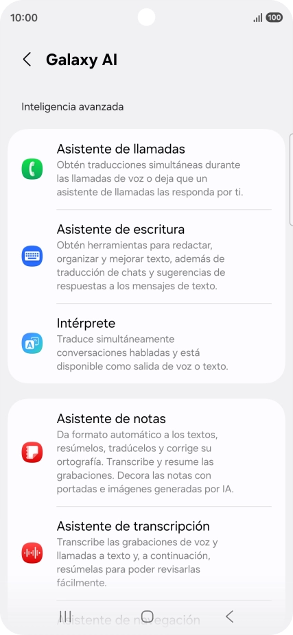 En la pantalla aparecen ahora más ejemplos de cómo puedes utilizar Galaxy AI.