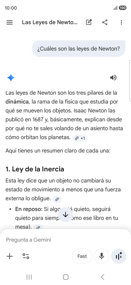 La transcripción de la conversación con Gemini Live aparece ahora en la pantalla.