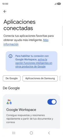 Pulsa el indicador junto a la extensión deseada para activar la función.