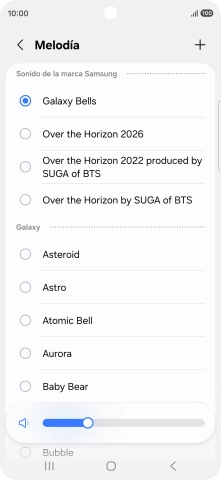 Pulsa los timbres de llamada deseados para escucharlos.