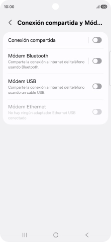 Pulsa Conexión compartida.