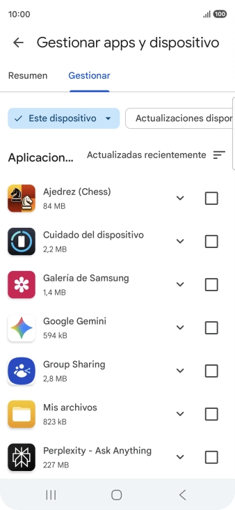 Pulsa la app deseada.