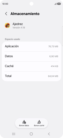 Pulsa Borrar caché.