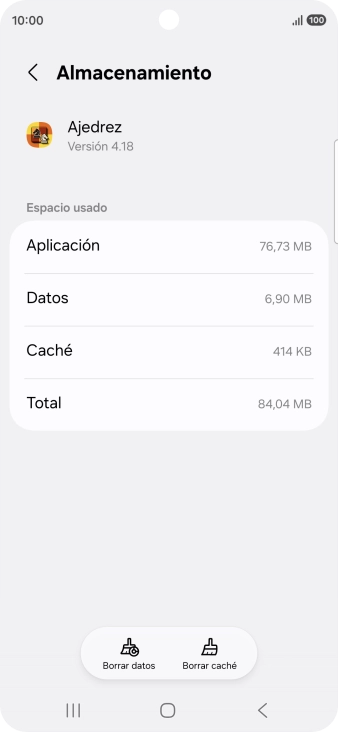 Pulsa Borrar caché.