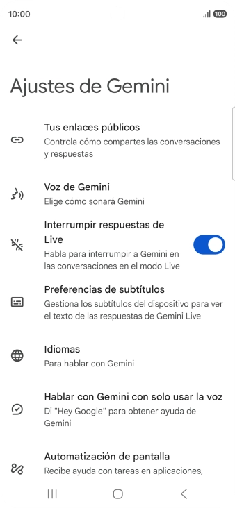 Sigue las indicaciones de la pantalla para seleccionar los ajustes deseados.