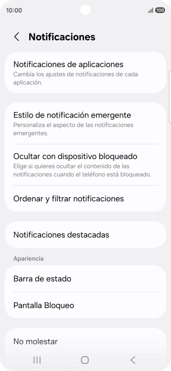 Pulsa Notificaciones de aplicaciones.
