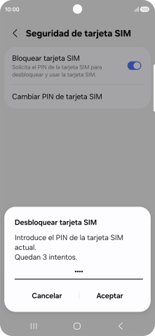 Introduce tu código PIN y pulsa Aceptar.