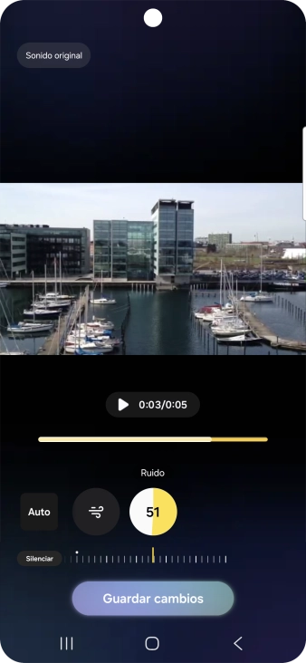 Pulsa Silenciar para eliminar totalmente el tipo de sonido del vídeo.