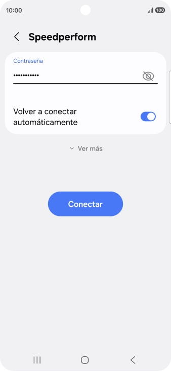 Introduce la contraseña de la red wifi y pulsa Conectar.