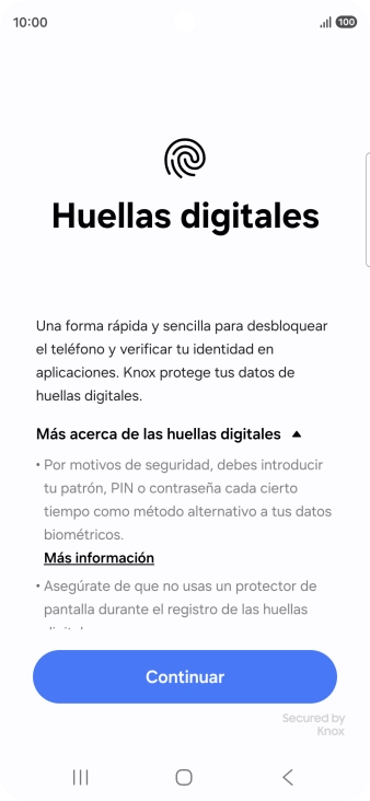 Pulsa Continuar.