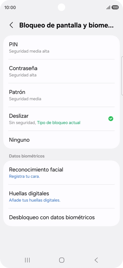 Pulsa Huellas digitales.