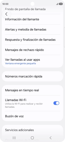 Pulsa Servicios adicionales.