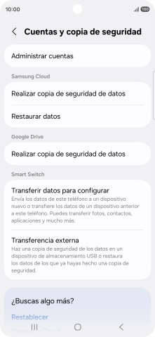 Pulsa Administrar cuentas.