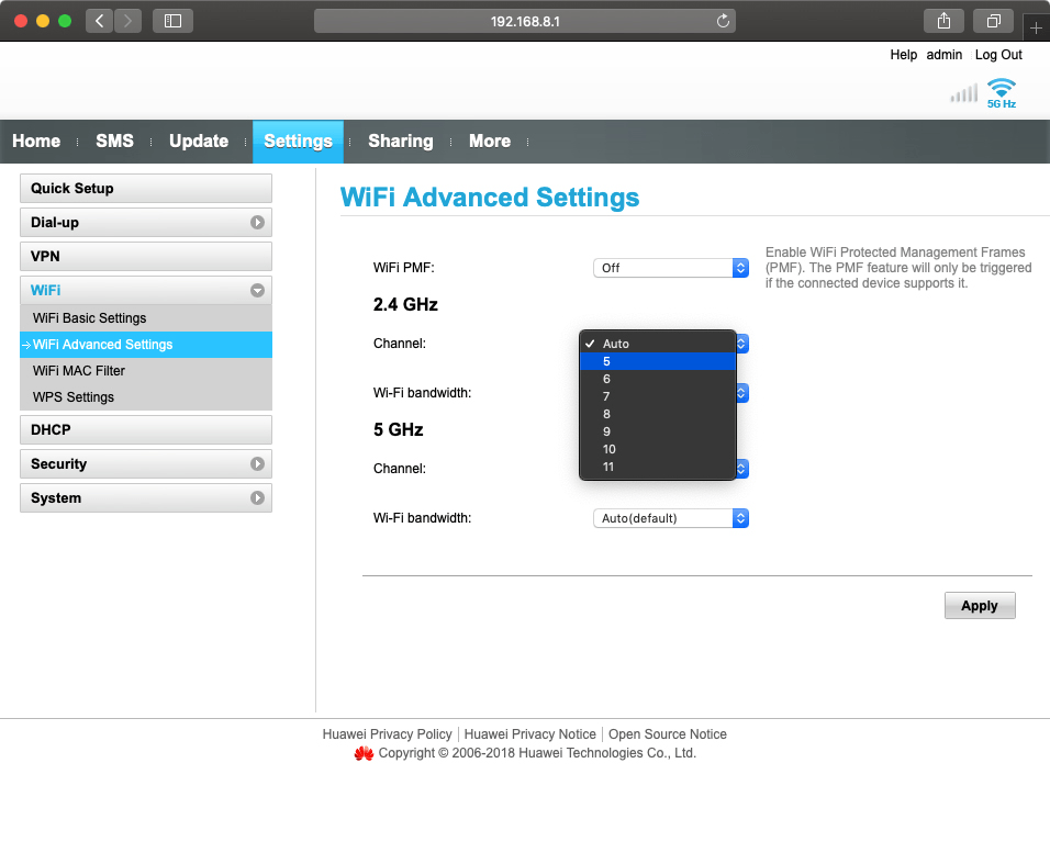 Click the required channel.
