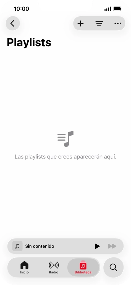 Pulsa el icono de nueva lista de reproducción.