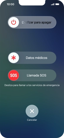 Pulsa el icono de apagar y arrástralo hacia la derecha.