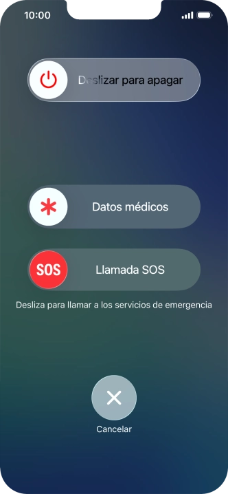 Pulsa el icono de apagar y arrástralo hacia la derecha.