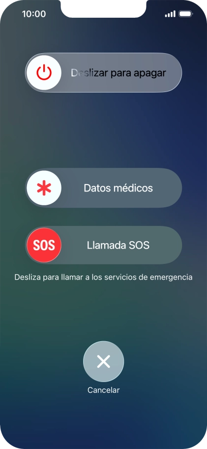Pulsa el icono de apagar y arrástralo hacia la derecha.
