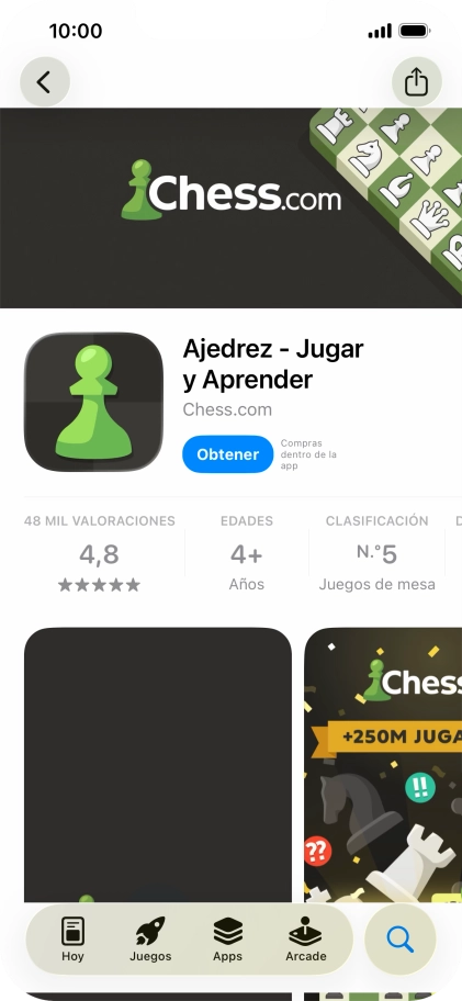 Pulsa Obtener y sigue las indicaciones de la pantalla para instalar la app.