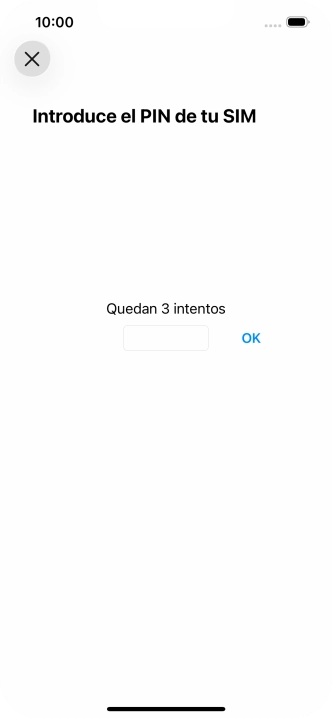 Si es necesario desbloquear la tarjeta SIM, introduce el código PIN y pulsa OK.