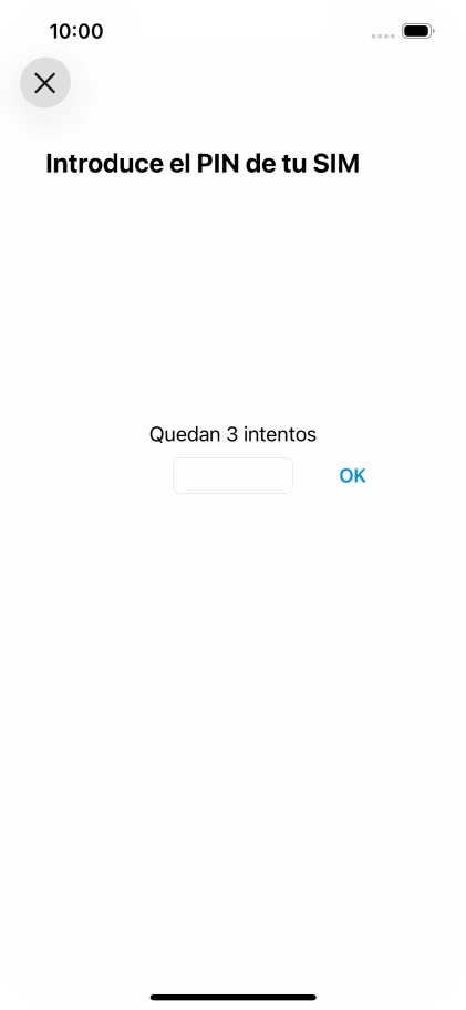 Si es necesario desbloquear la tarjeta SIM, introduce el código PIN y pulsa OK.