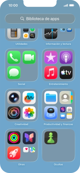 Pulsa la app deseada durante unos instantes.