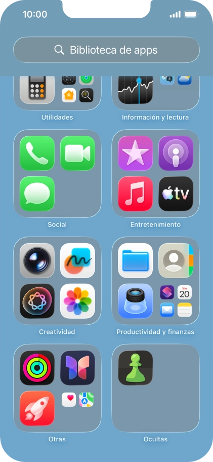 Pulsa la app deseada durante unos instantes.