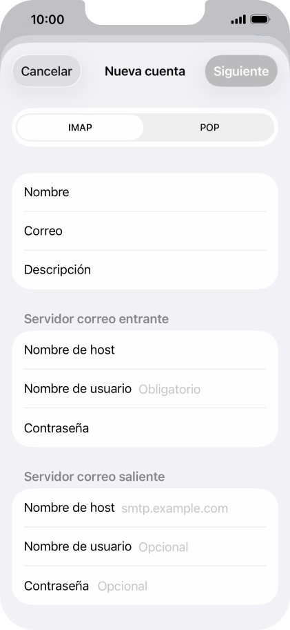 Pulsa Nombre de usuario e introduce el nombre de usuario de tu cuenta de correo electrónico.