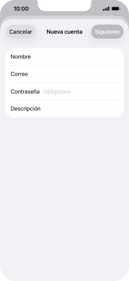 Pulsa Contraseña e introduce la contraseña de tu cuenta de correo electrónico.