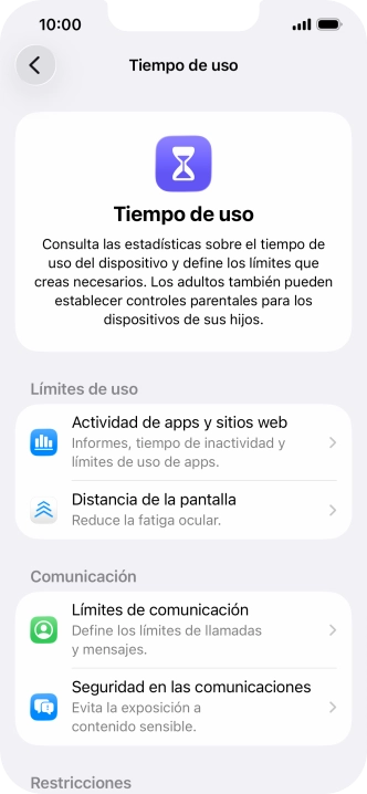 Pulsa Seguridad en las comunicaciones.