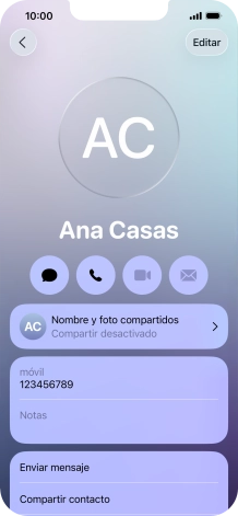 Pulsa Nombre y foto compartidos.