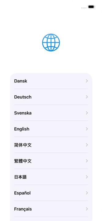 Pulsa el idioma deseado.