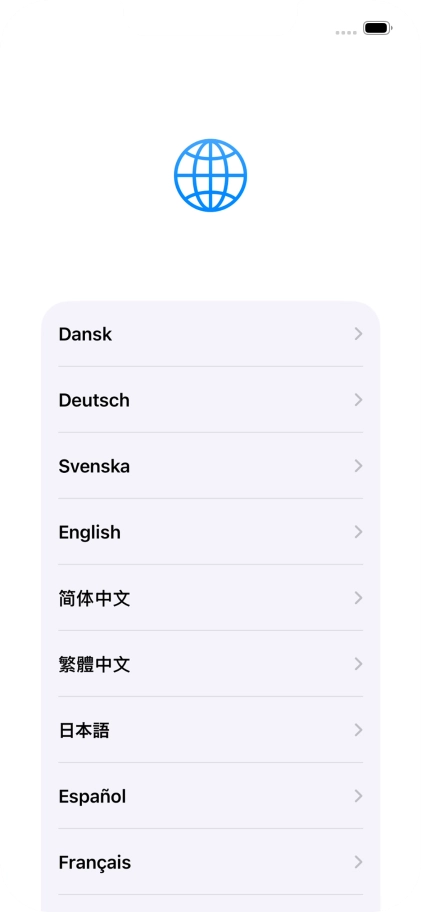 Pulsa el idioma deseado.
