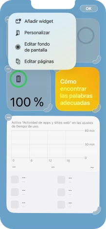 Pulsa Añadir widget.