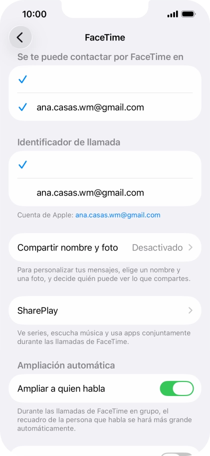 Pulsa el ajuste deseado bajo 