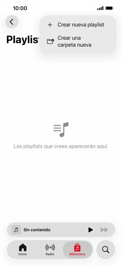 Pulsa Crear nueva playlist.