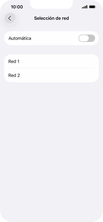 Si desactivas la función, pulsa la red deseada.