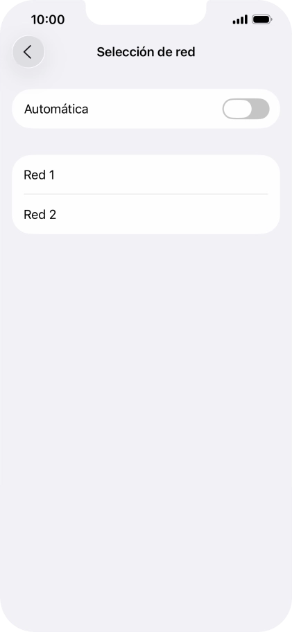 Si desactivas la función, pulsa la red deseada.
