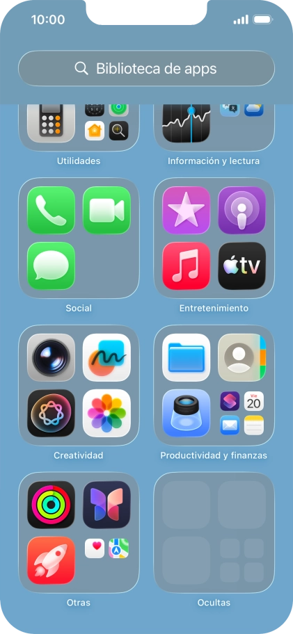 La app está ahora en la carpeta Ocultas en la biblioteca de apps.