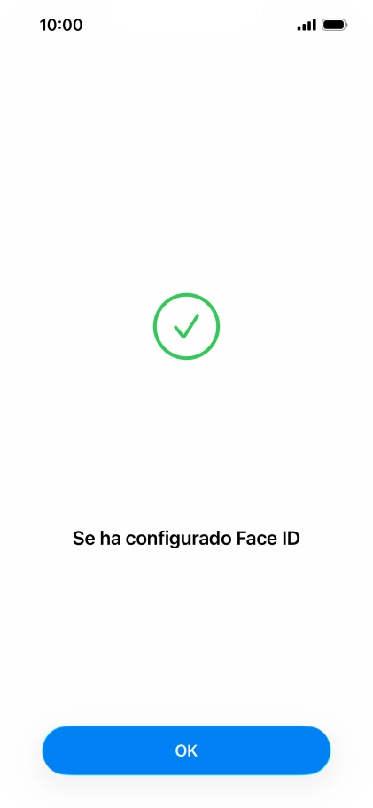Pulsa OK. Si no has añadido anteriormente un código de seguridad, tendrás que introducir un código de libre elección dos veces consecutivas.